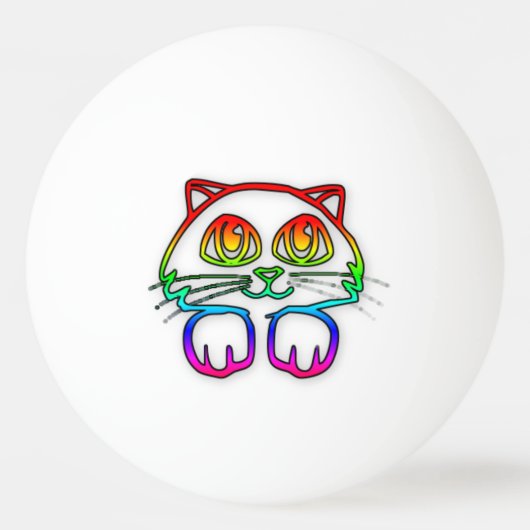 Rainbow Kat pingpongbal Pingpongballen (Voorkant)