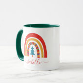 Rainbow kerstkleurrijke leuke leuke leuke leuke ge mok (Voorkant links)