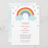 Rainbow Kids Birthday Invitation (Devant / Derrière)