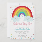 Rainbow Kids Birthday Party Invitation Magical  (Devant)