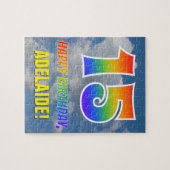 Rainbow Kijk "15" & "HAPPY BIRTHDAY", Cloudy Sky Legpuzzel (Horizontaal)