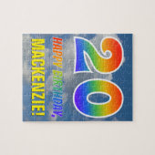 Rainbow Kijk "20" & "HAPPY BIRTHDAY", Cloudy Sky Legpuzzel (Horizontaal)