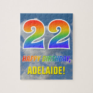 Rainbow Kijk "22" & "HAPPY BIRTHDAY", Cloudy Sky Legpuzzel