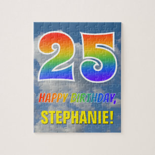Rainbow Kijk "25" & "HAPPY BIRTHDAY", Cloudy Sky Legpuzzel