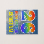 Rainbow Kijk "26" & "HAPPY BIRTHDAY", Cloudy Sky Legpuzzel (Horizontaal)