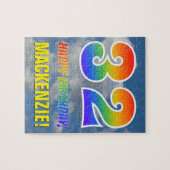 Rainbow Kijk "32" & "HAPPY BIRTHDAY", Cloudy Sky Legpuzzel (Horizontaal)