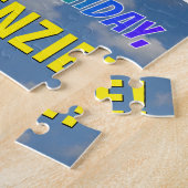 Rainbow Kijk "32" & "HAPPY BIRTHDAY", Cloudy Sky Legpuzzel (Zijkant)