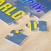 Rainbow Kijk "34" & "HAPPY BIRTHDAY", Cloudy Sky Legpuzzel (Zijkant)