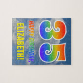 Rainbow Kijk "35" & "HAPPY BIRTHDAY", Cloudy Sky Legpuzzel (Horizontaal)