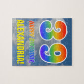 Rainbow Kijk "39" & "HAPPY BIRTHDAY", Cloudy Sky Legpuzzel (Horizontaal)