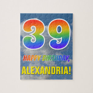 Rainbow Kijk "39" & "HAPPY BIRTHDAY", Cloudy Sky Legpuzzel