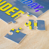 Rainbow Kijk "46" & "HAPPY BIRTHDAY", Cloudy Sky Legpuzzel (Zijkant)