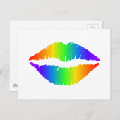 Rainbow Kiss, kleurrijke lips Briefkaart (Voorkant / Achterkant)