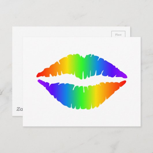 Rainbow Kiss, kleurrijke lips Briefkaart (Voorkant / Achterkant)