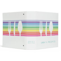 Rainbow Kitchen Modern Cooking Recipe Book Binder