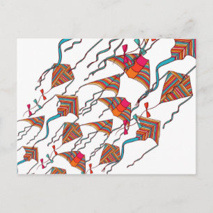 Rainbow Kite Pattern Briefkaart