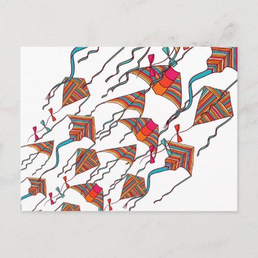 Rainbow Kite Pattern Briefkaart (Voorkant)