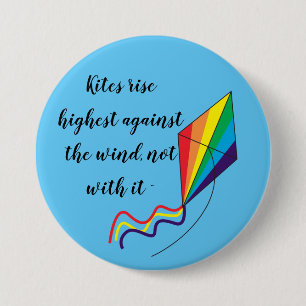 Rainbow Kite Rise hoogste tegen wind Ronde Button 7,6 Cm
