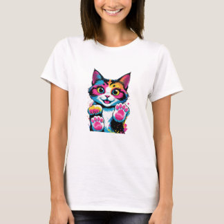 Rainbow Kitten Coquette Png Design, Kleurrijke Kat T-shirt