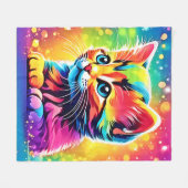 Rainbow Kitten Dream Fleece Deken (Voorkant (Horizontaal))
