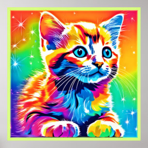 Rainbow Kitten Dromen Poster