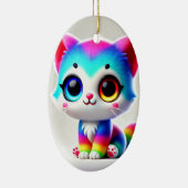 Rainbow Kitten Keramisch Ornament (Rechts)