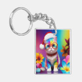 Rainbow Kitten Santa Claus-57357 Sleutelhanger (Voorkant Links)