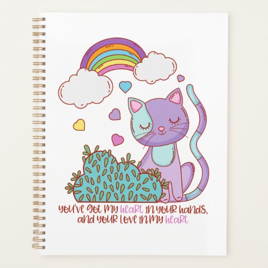 Rainbow Kitten Surprise Heart Lyric Quote Planner (Devant)