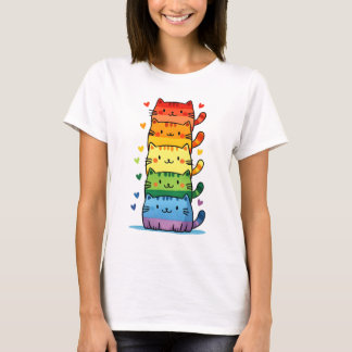 Rainbow Kitty Cat Pride T-shirt