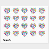 Rainbow Kittycorn Heart Stickers (Vel)