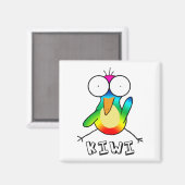 Rainbow Kiwi Magnet Magneet (Voorkant / Achterkant)