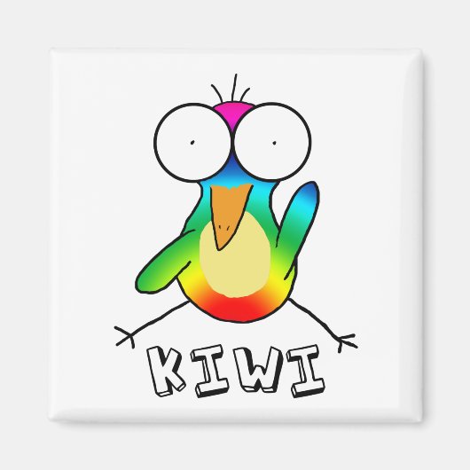 Rainbow Kiwi Magnet Magneet (Voorkant)