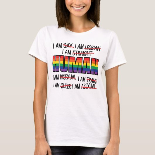 RAINBOW KLEURDE GAY PRIDE GEZEGDE T-SHIRT (Voorkant)