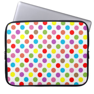 Rainbow-kleuren poka-puntpatroon laptop sleeve