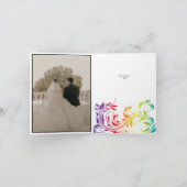 Rainbow kleuren scroll leaf bruiloft Dank je Bedankkaart (Binnen)