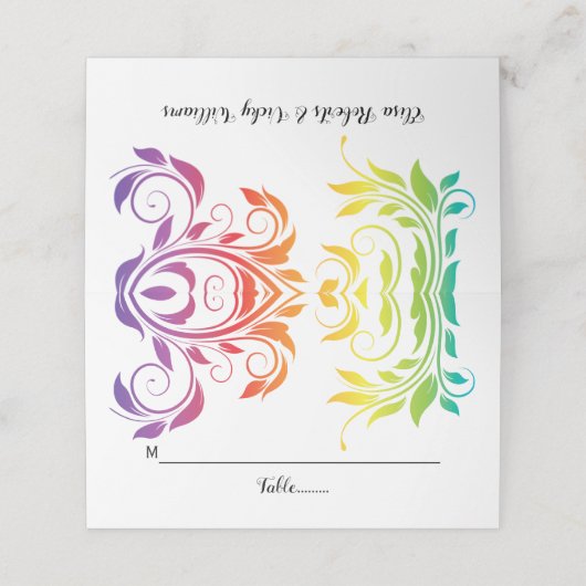 Rainbow-kleuren scroll leaf LGBT bruiloft (Buitenkant ongevouwen)