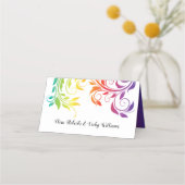 Rainbow-kleuren scroll leaf LGBT bruiloft (Achterkant)