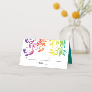 Rainbow-kleuren scroll leaf LGBT bruiloft