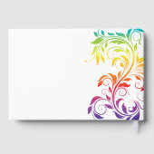 Rainbow-kleuren scrolleaf homo lesbian bruiloft gastenboek (Achterkant)