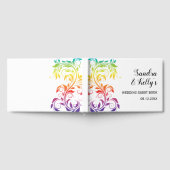 Rainbow-kleuren scrolleaf homo lesbian bruiloft gastenboek (Volledig)