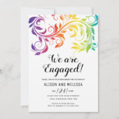 Rainbow-kleuren scrollen lesbische verlofpartij kaart (Voorkant)