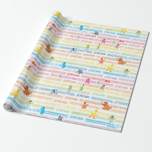 Rainbow-kleurenscherm Sesame-lettertypen Cadeaupapier