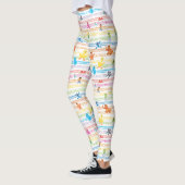 Rainbow-kleurenscherm Sesame-lettertypen Leggings (Links)