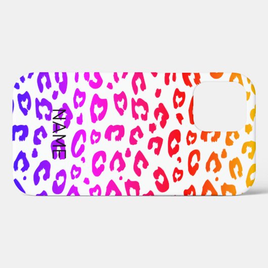 Rainbow kleurombre gradiënt leopard patroon Case-Mate iPhone case (Achterkant (horizontaal))