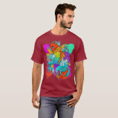 Rainbow Koi Fish Painful Japans T-shirt (Voorkant volledig)
