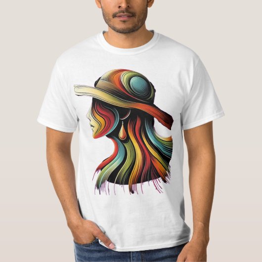 Rainbow Lady T-Shirt Design (Devant)