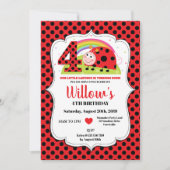 Rainbow Ladybug 4e anniversaire Invitations fille (Devant)