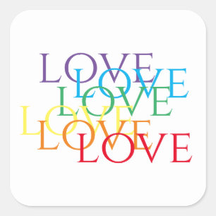 RAINBOW LAGE Stickers op grote vierkant