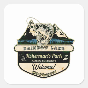RAINBOW LAKE VISSERSPARK - VISSEN LOVER VIERKANTE STICKER
