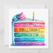 Rainbow Layer Cake Anniversaire Fête Invitation (Devant)